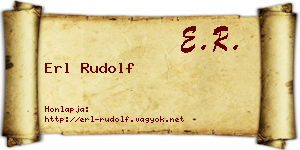 Erl Rudolf névjegykártya